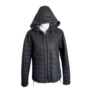 Hydrogen Luxury Sportswear Wool Puffer Mens M Charcoal Striped Hooded Jacket